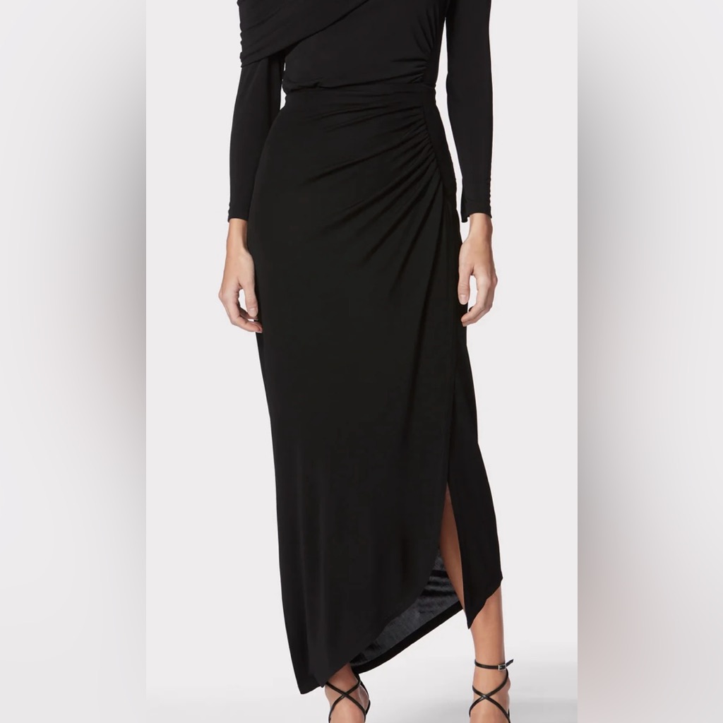 Nwt Herve Leger - Ruched Jersey Midi Skirt